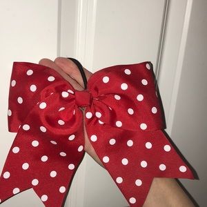Red and white cheer bow !